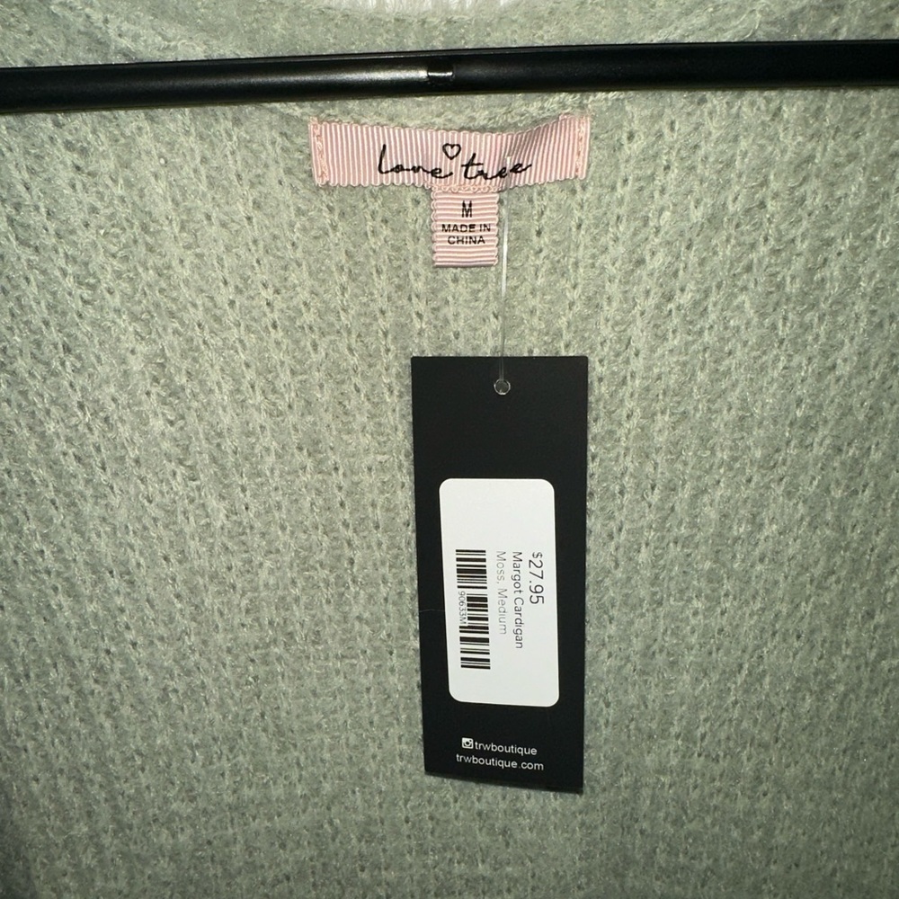 Sage green long cardigan with pockets